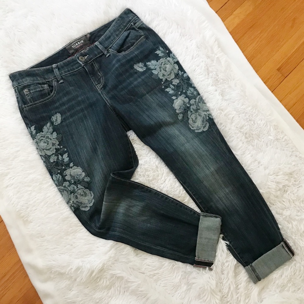 Torrid Premium Embroidered Cross Stitch Jeans